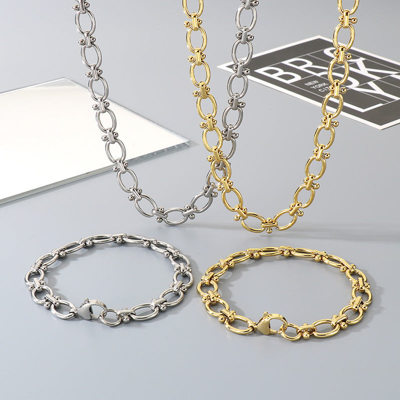 Cross Knot Bracelet 18K Gold Plated Stainless Steel Chain