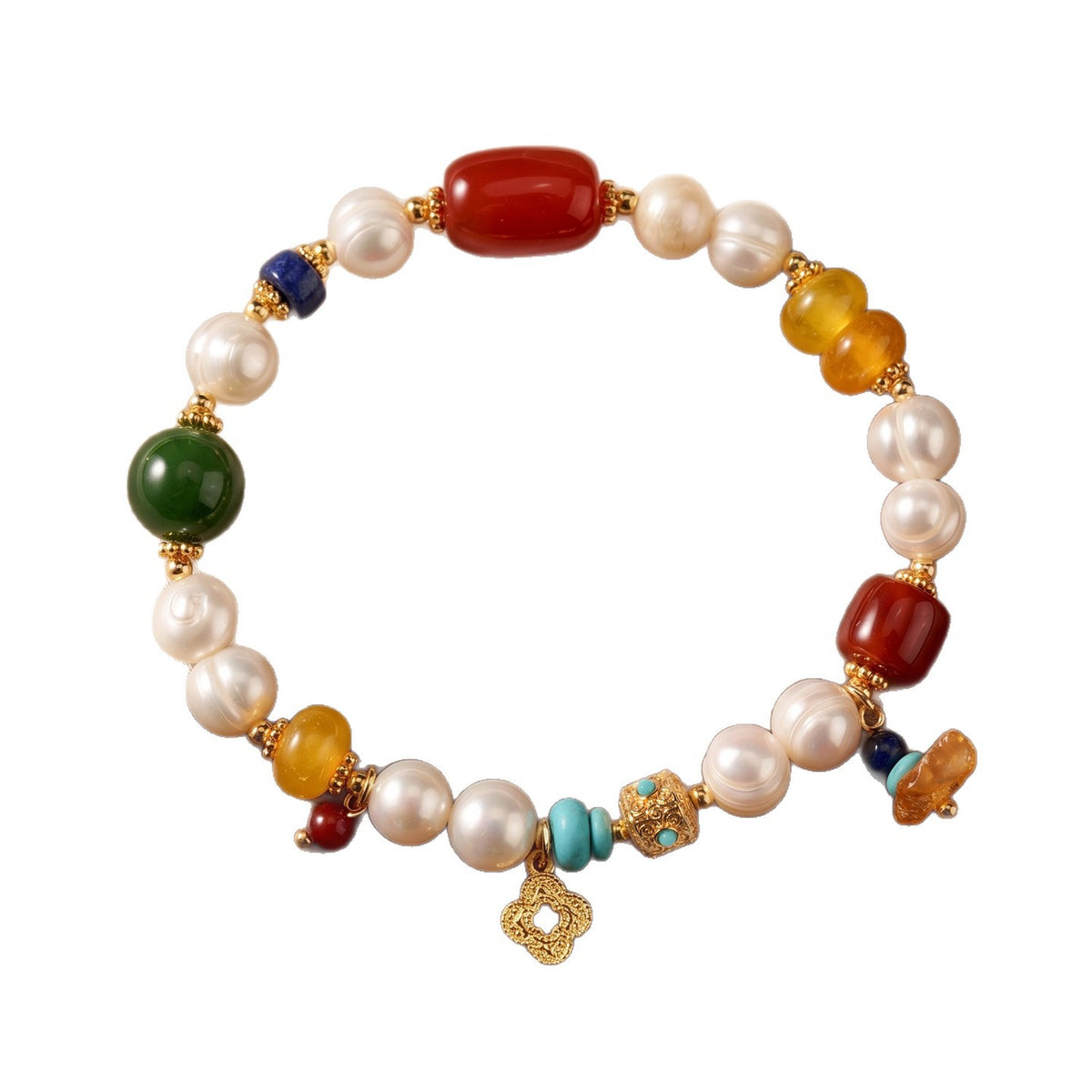 Freshwater Pearl Agate Pearl Bracelet