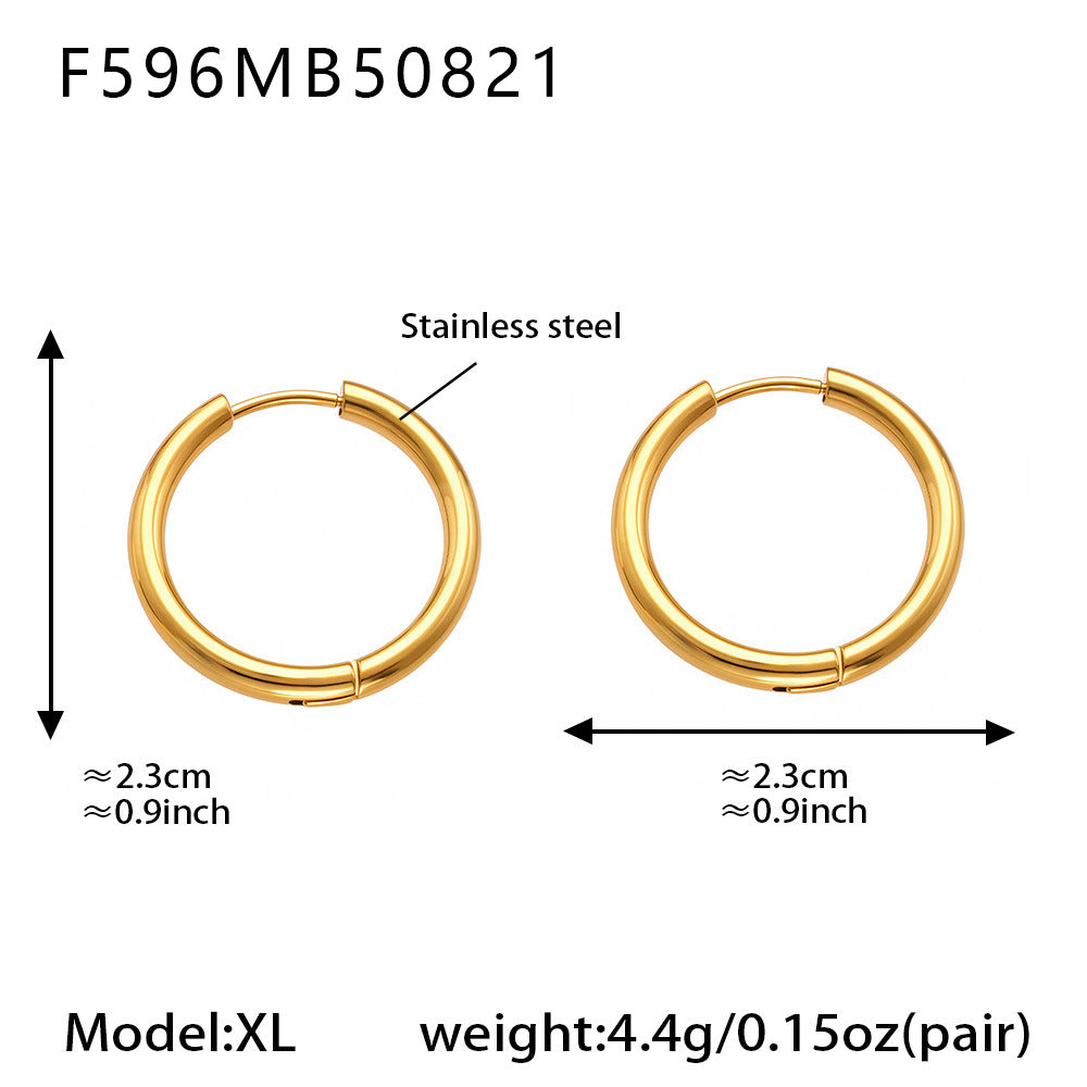 Planderful Minimalist Stainless Steel Circle Earrings Unisex