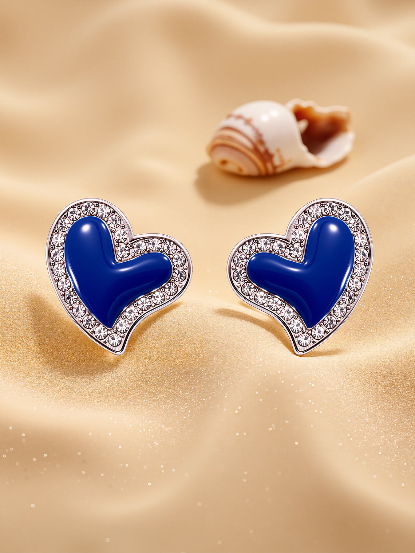 Planderful Heart Zircon Earrings For Women Luxury 18K Gold