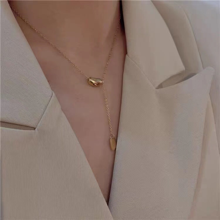 Korean Version of Simple INS Wind Acacia Bean Fringed Necklace