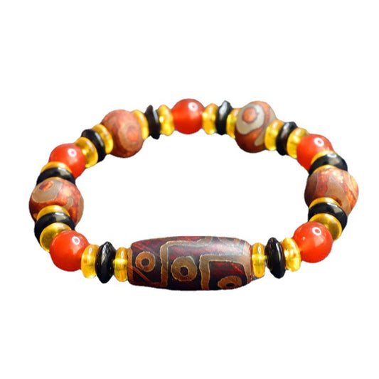Heavenly Agate Bracelet - Sterling Silver and Colorful Beads