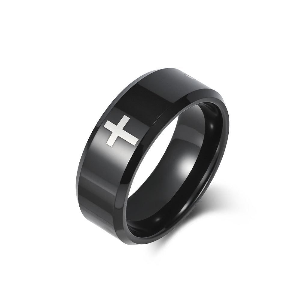 Planderful Laser Cross Tungsten Ring For Men And Women Couple Wedding Band Premium