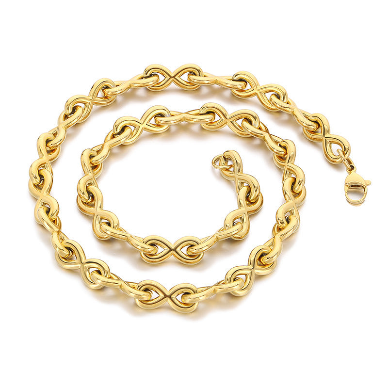 New Fashionable 8 Shape Bracelet And Infinity Necklace Set