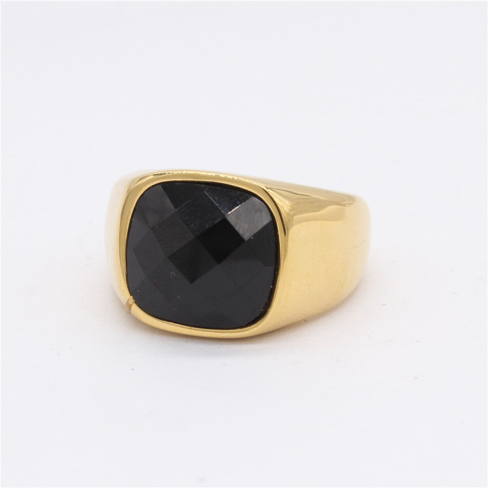 Planderful Everyday Genie Titanium Steel Ring Black Zircon Unisex Fashion For Men Size 7 8 9 10 11 12