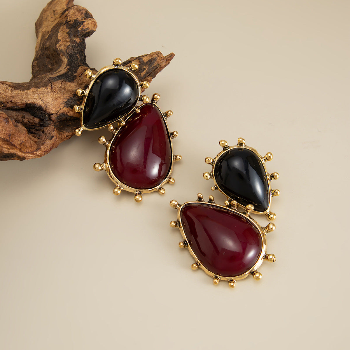 Planderful Vienna Verve Water Drop Earrings Large Geometric Resin Gem Statement Jewelry For Bold Women