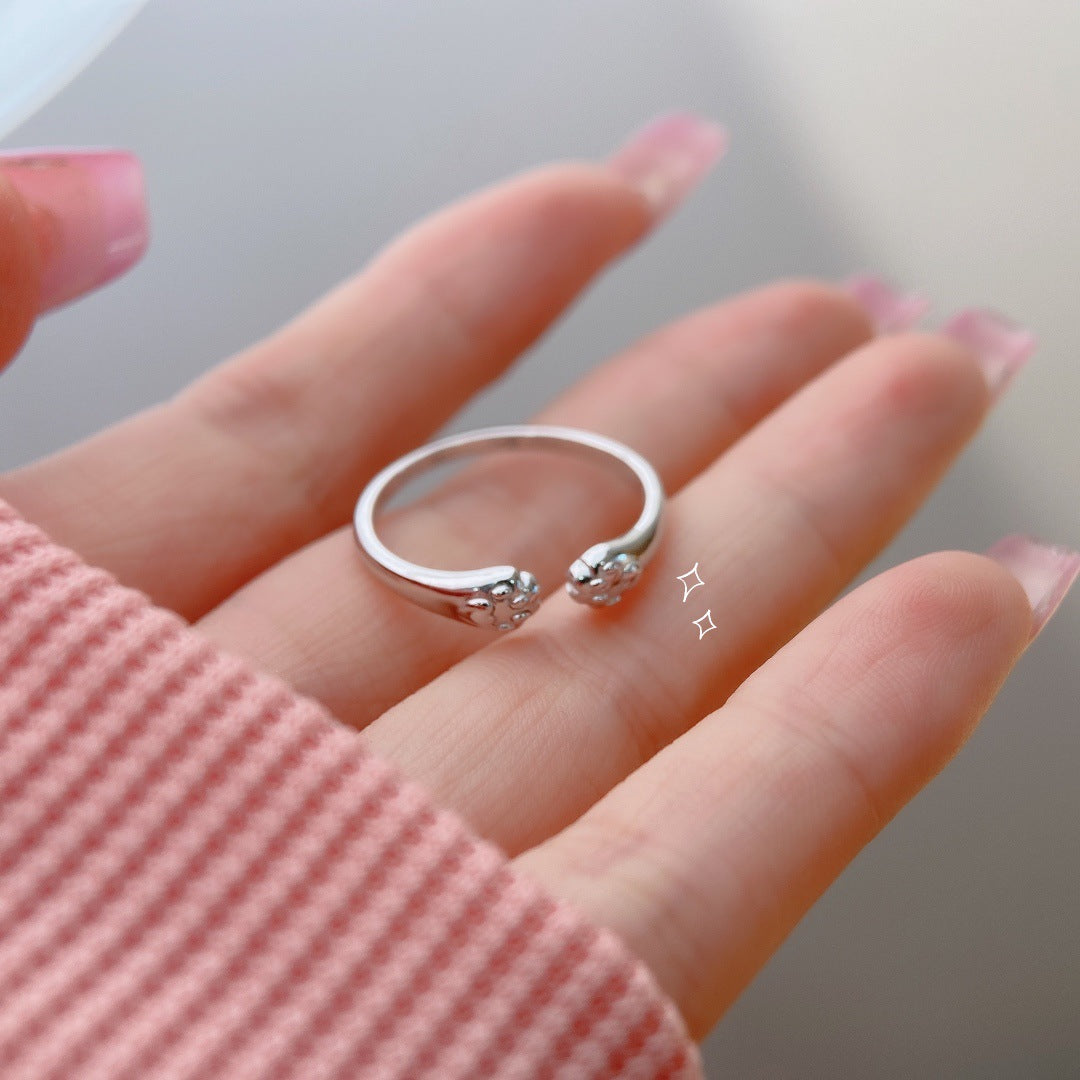 Planderful Everyday Genie Cat Claw Ring – Adjustable Sterling Silver Design