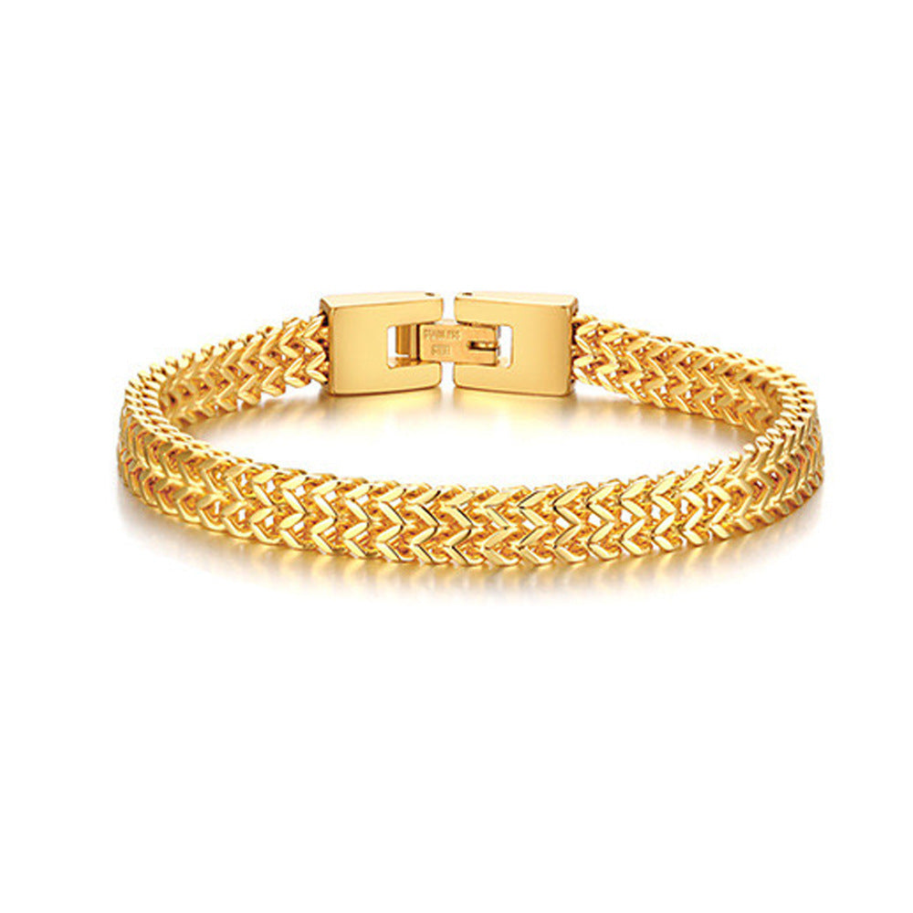 Planderful Jewelry Roman Chain Steel Bracelet, Everyday Genie Collection, Woven Design