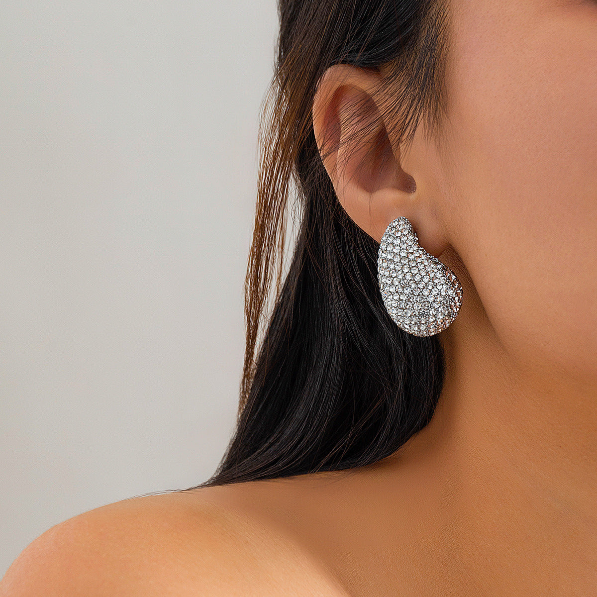 Elegant Water Drop and Geometric Cross-border Earrings with Silver Needles