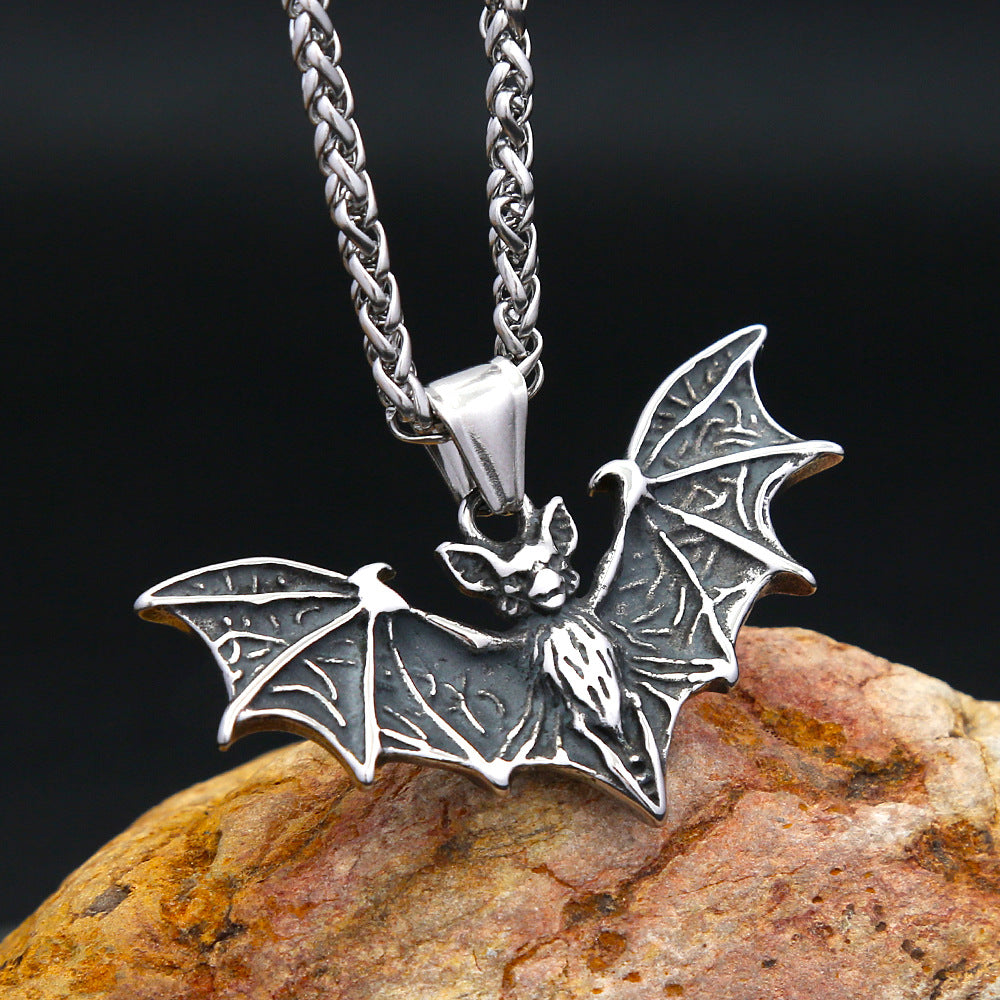 Punk Bat Stainless Steel Men's Pendant Necklace