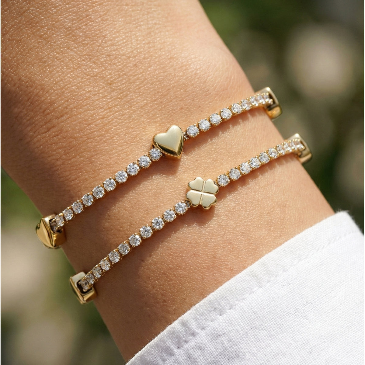 Heart Zircon Stainless Steel Bracelet