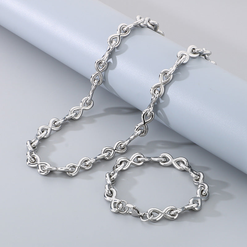 New Fashionable 8 Shape Bracelet And Infinity Necklace Set