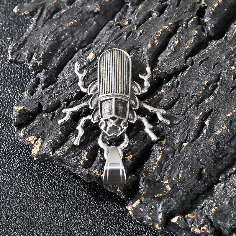 Planderful Beetle Pendant Stainless Steel Retro Mens Pendant