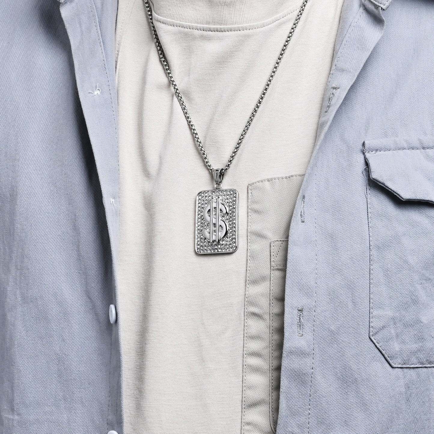 Planderful Everyday Genie Hip Hop Pendant Necklace Gold Plated With Zircon For Men Bold Street Style