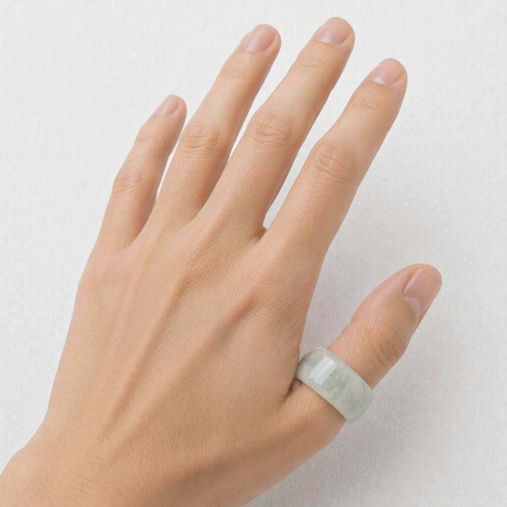 Jadeite Straight-Edge Band Ring