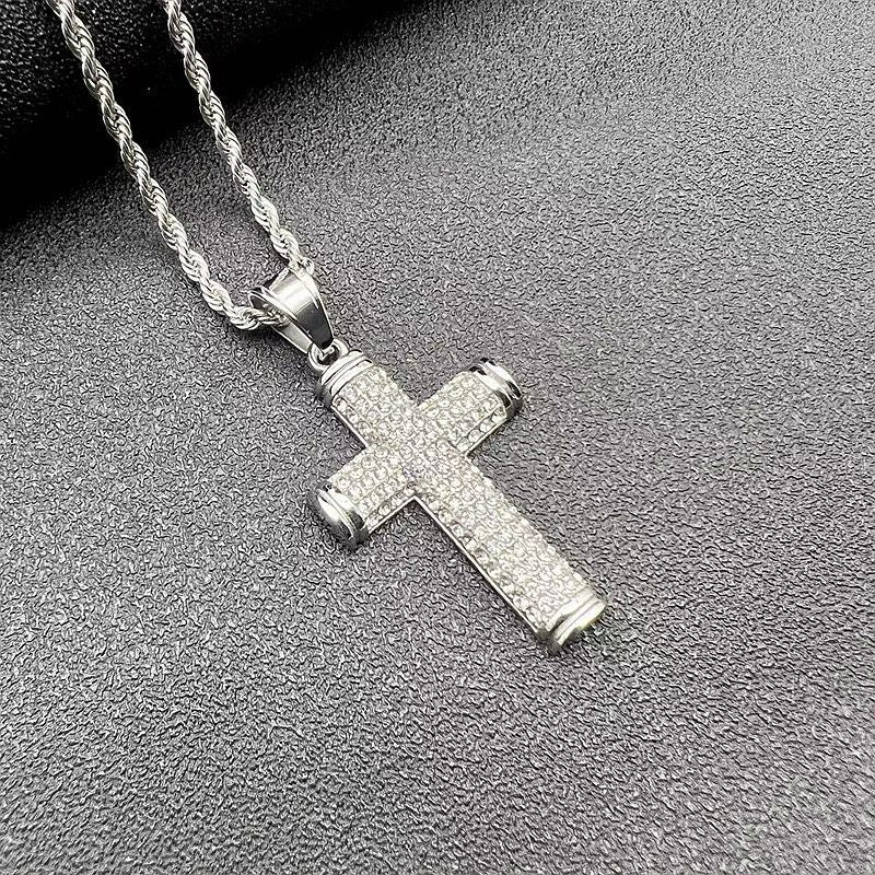 Planderful Everyday Genie Gold Plated Rhinestone Cross Necklace For Hip Hop Jewelry Fans Urban Style