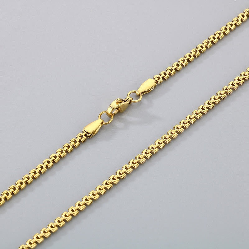 Light Women's Stainless Steel Multi-Size Fishbone Chain Men's And Women's Necklaces Titanium