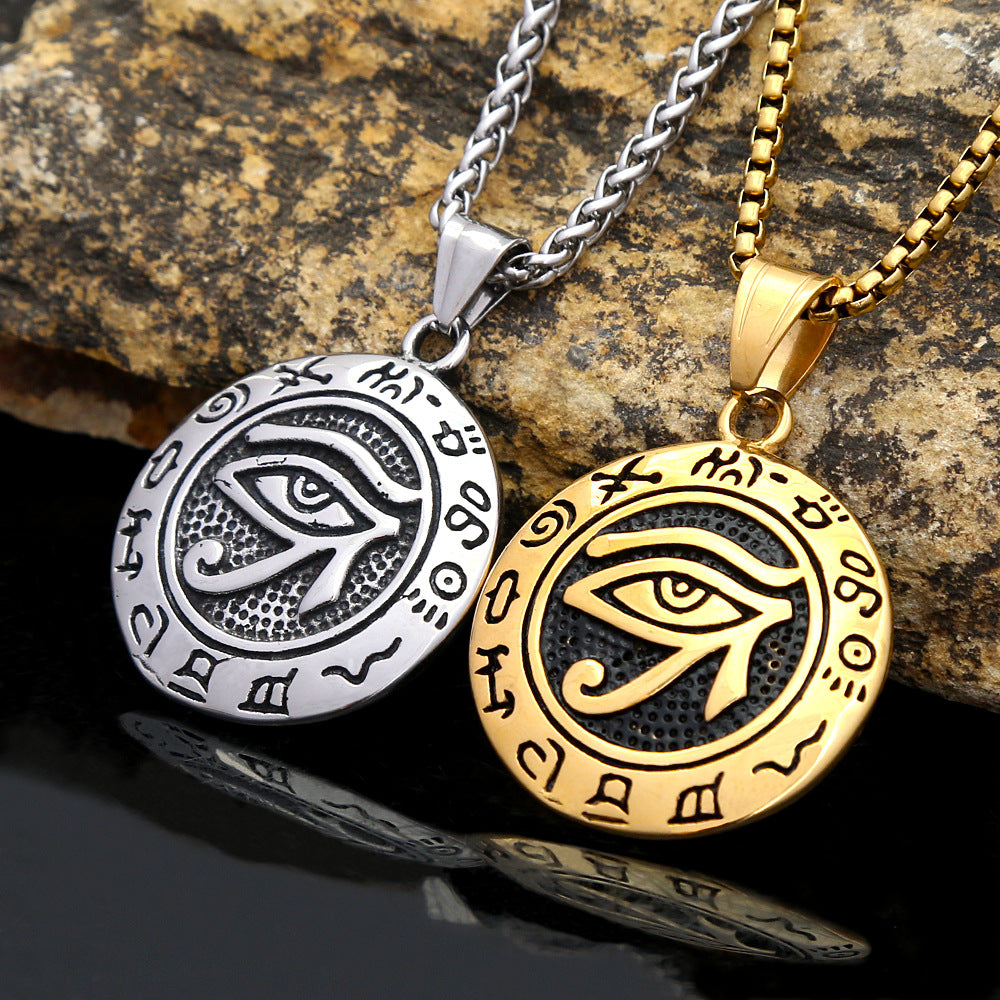 Stylish Stainless Steel Devil's Eye Pendant for Men