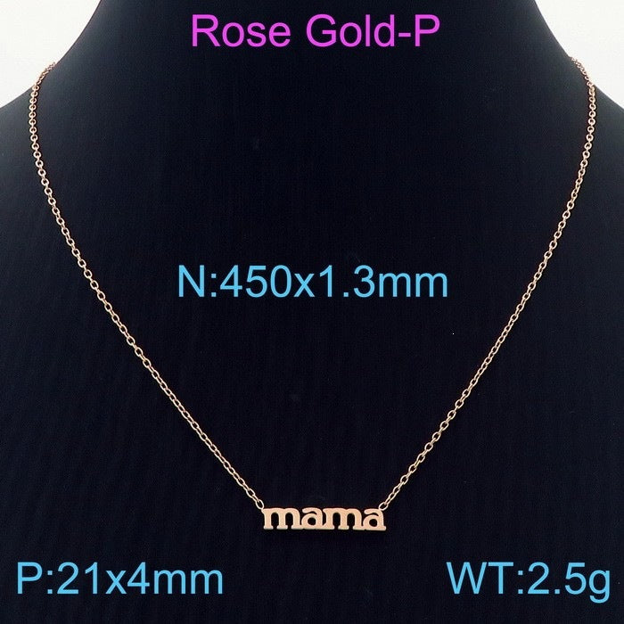 Source Factory 18k Gold Electroplated Stainless Steel Mama Letter Pendant Necklace Mother'S Day