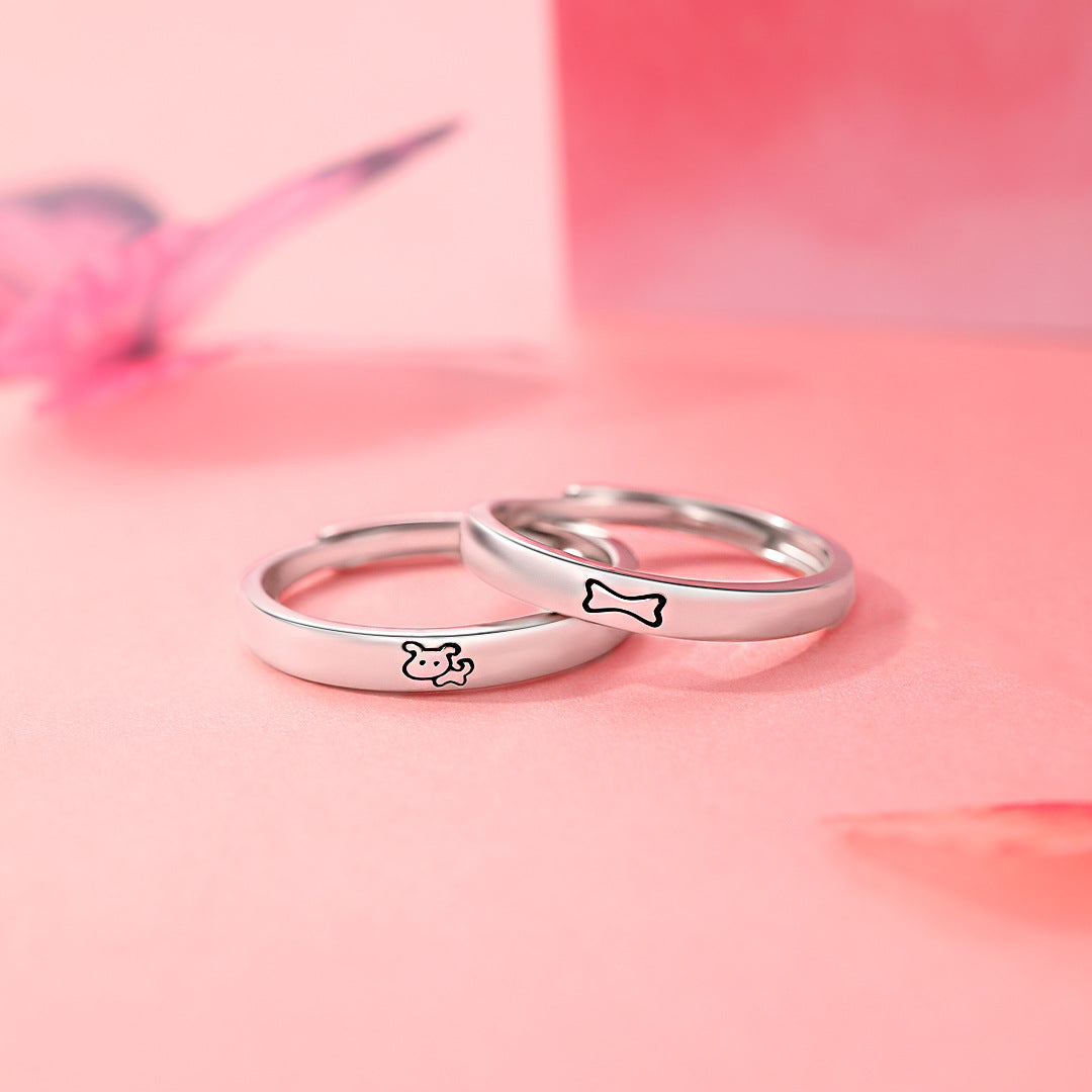 Cute Dog S925 Sterling Silver Ring
