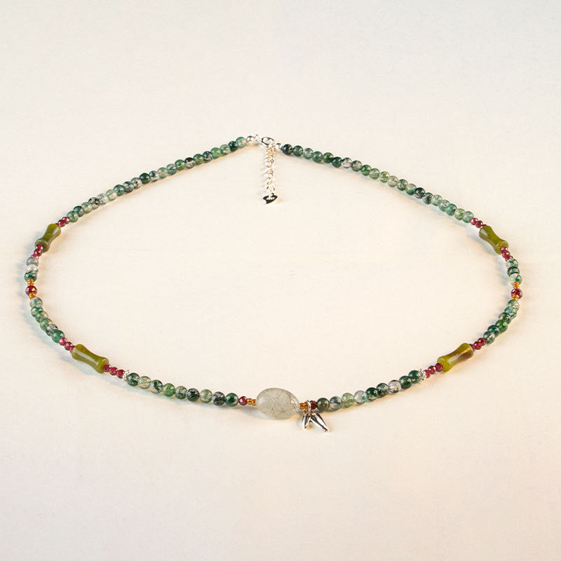 Fortune's Favor Natural Agate and Bamboo Jewelry Set