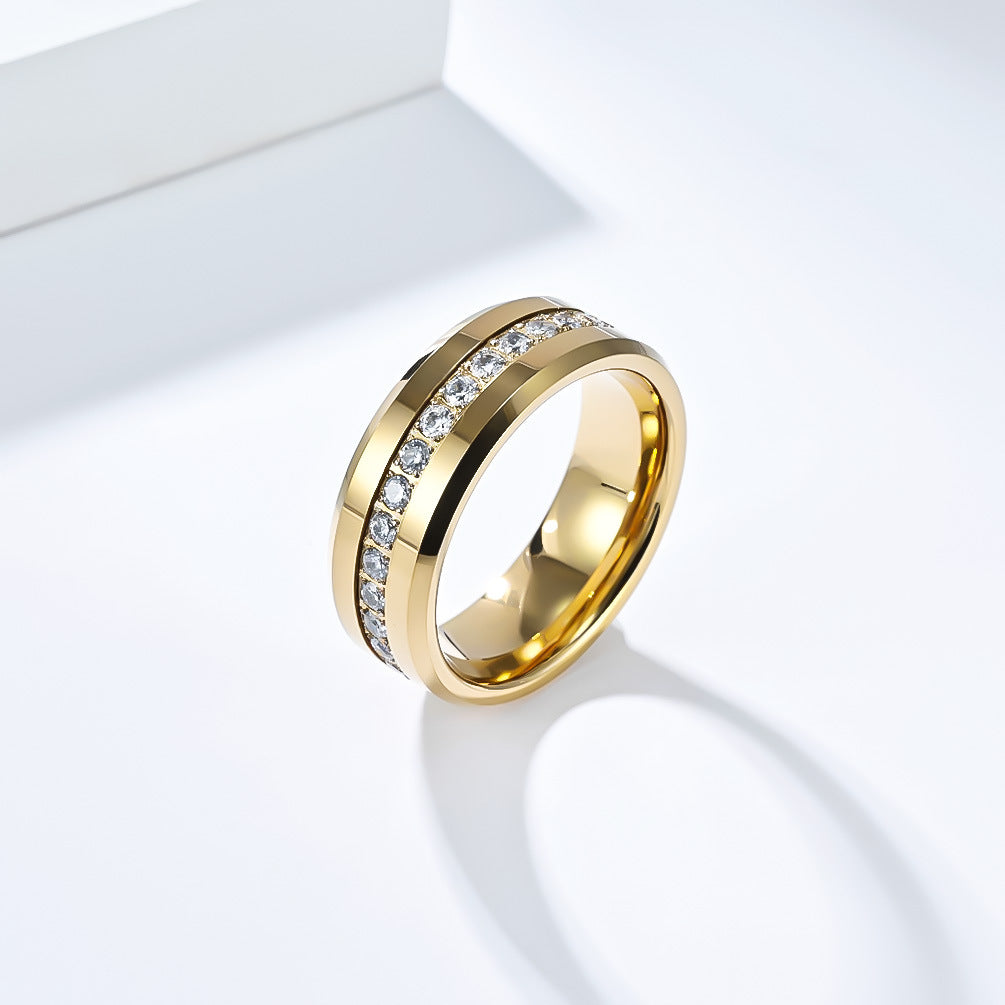 Planderful Everyday Genie Tungsten Zircon Ring For Couples Unisex Luxury Jewelry