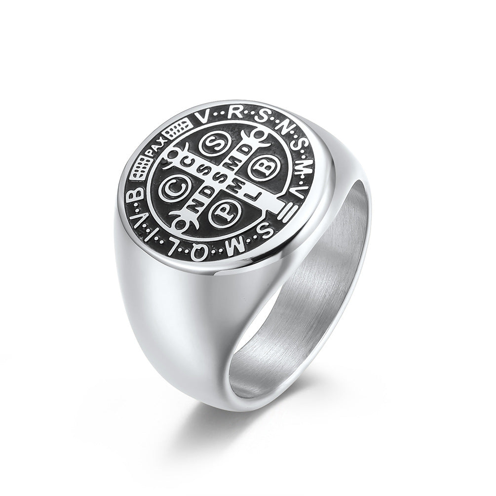 Steel Ring - Statement Cross Ring Jewelry