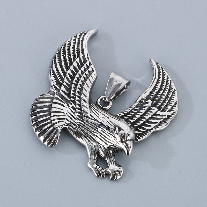 Retro Eagle Wings Pendant - European and American Style Stainless Steel Men's Jewelry