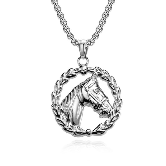 Elegant Titanium Steel Horse Head Necklace for Men