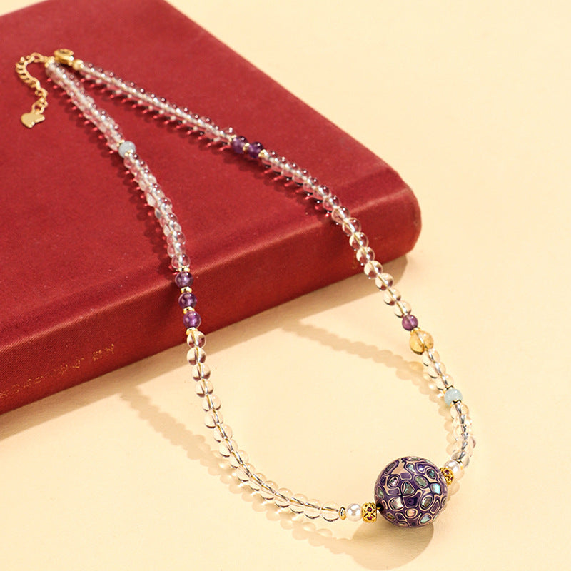 Pearl Crystal Pendant Necklace