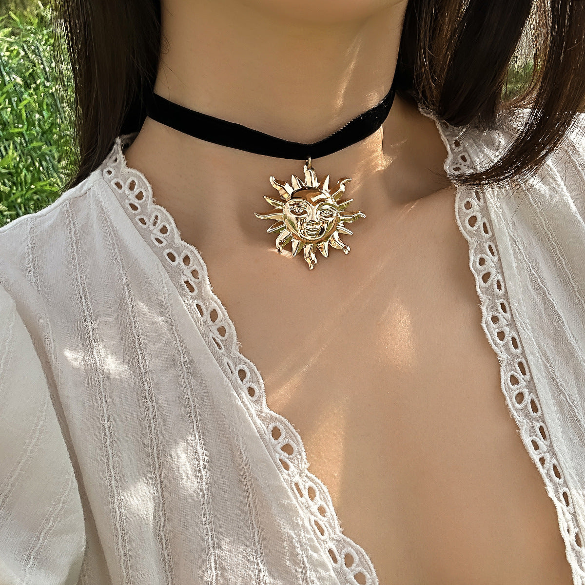 Sunflower Flocking Silk Necklace from Vienna Verve