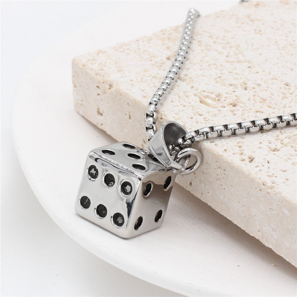 Mahjong Dice Pendant Necklace Titanium Steel Personalised Unisex Gift Planderful Premium Protection