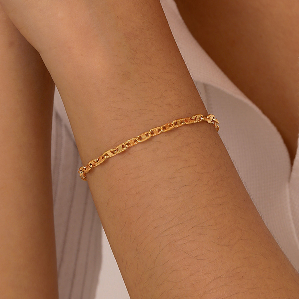 And Handmade Chain Gold Stainless Steel Bracelet Unisex