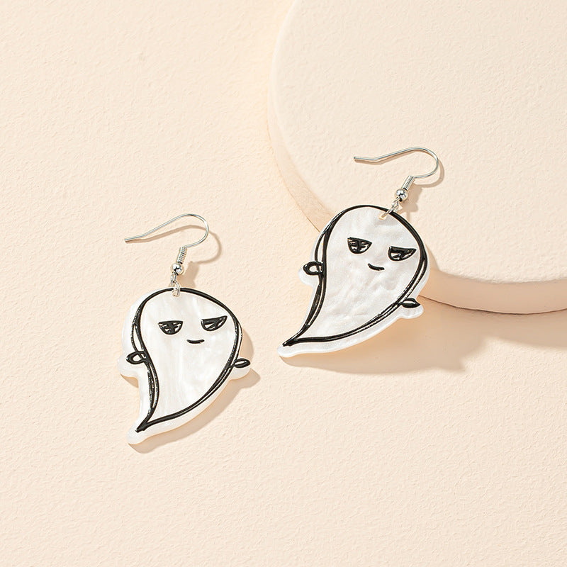 Skull-Inspired Acrylic Earrings with Edgy European Design