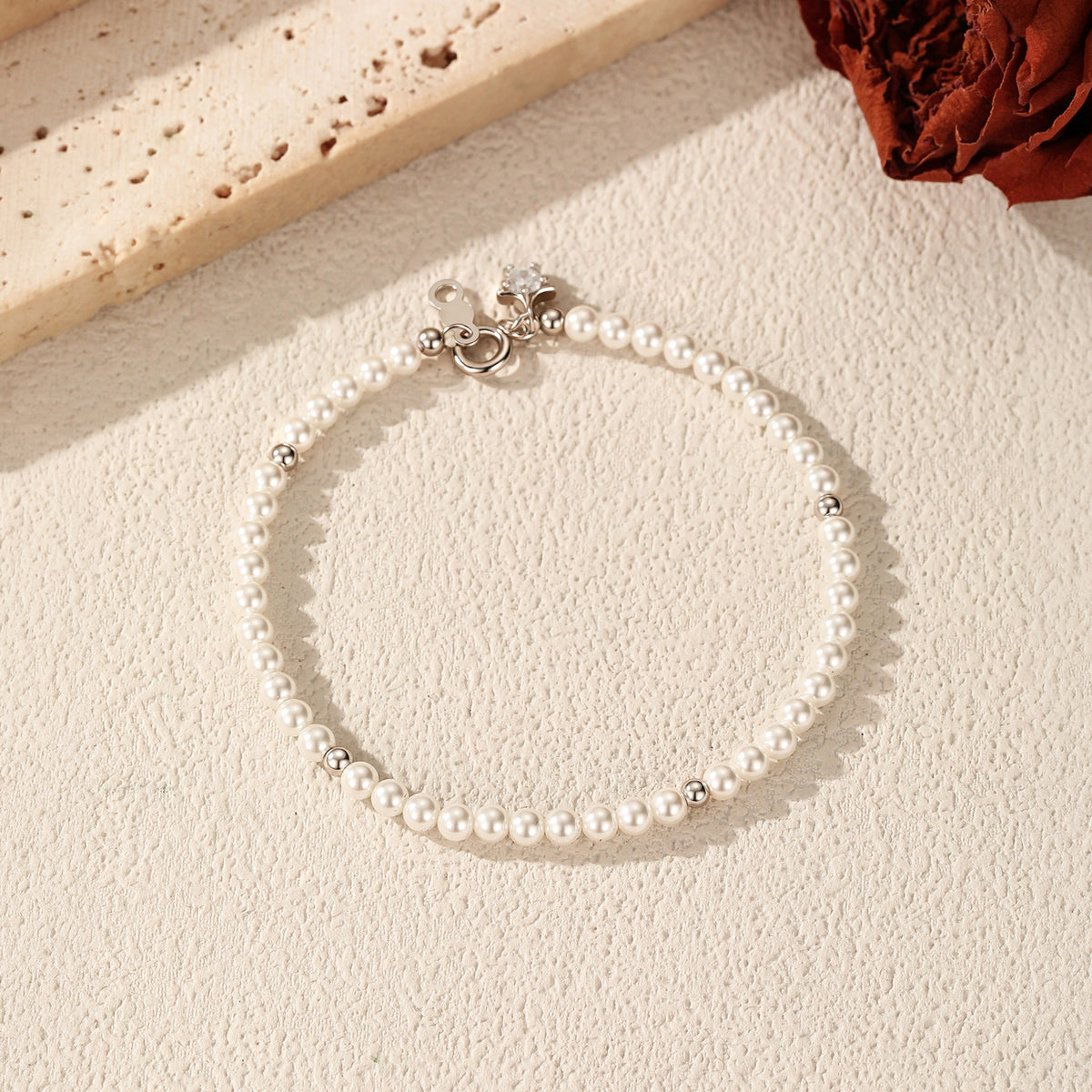 925 Sterling Silver Pearl Bracelet