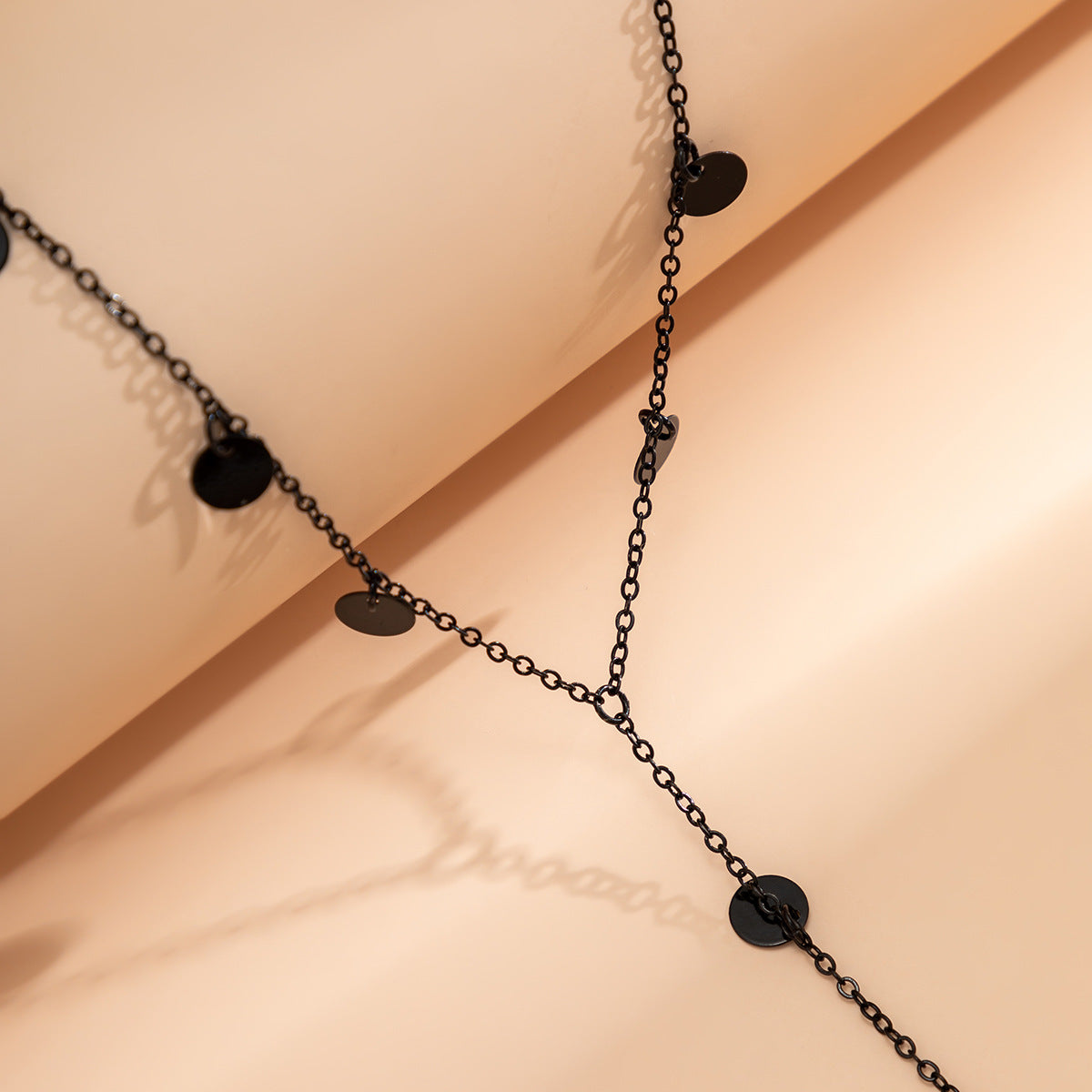 Open Heart Dark Tassel Necklace