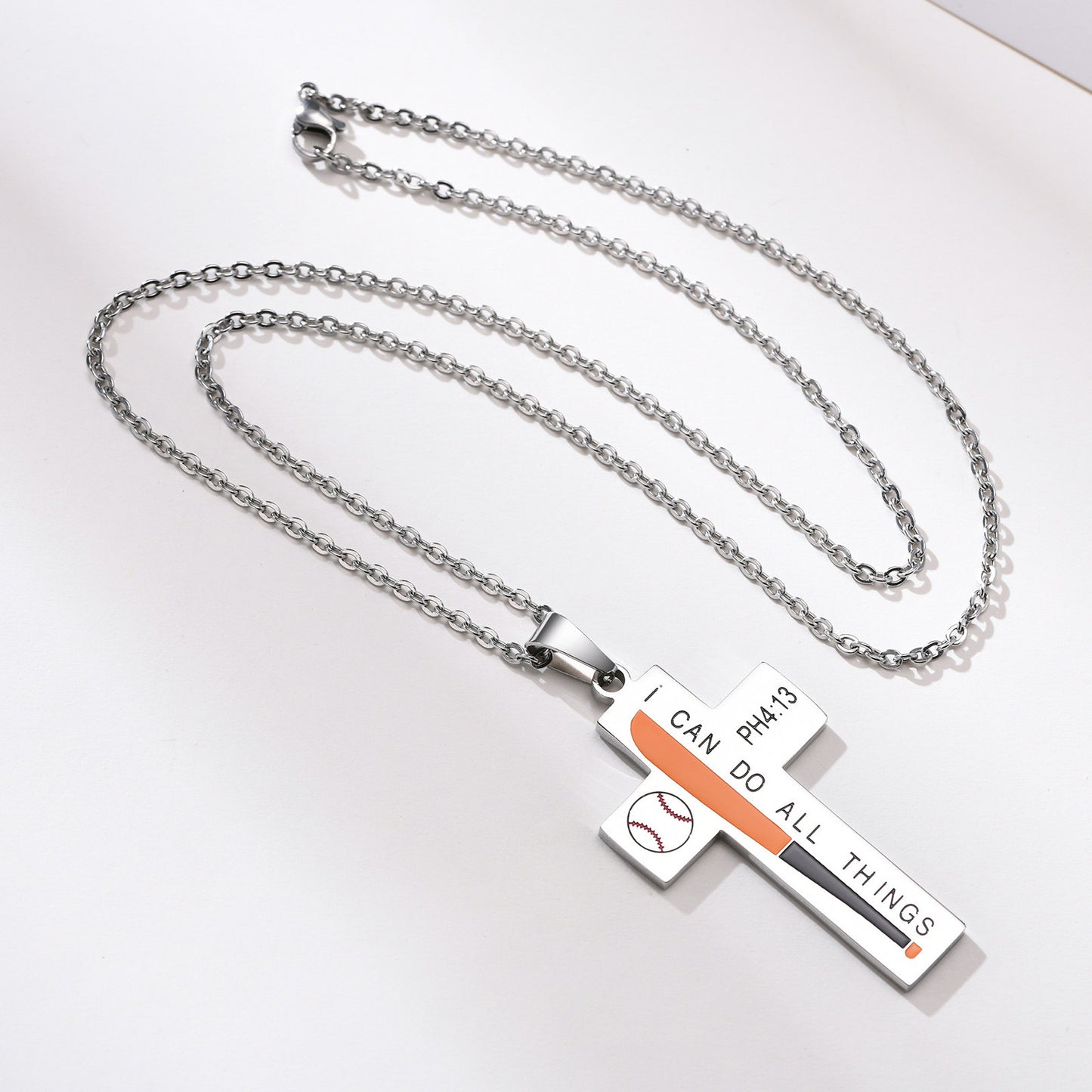 Stainless Steel Cross Pendant Necklace Men's Simple Jewelry