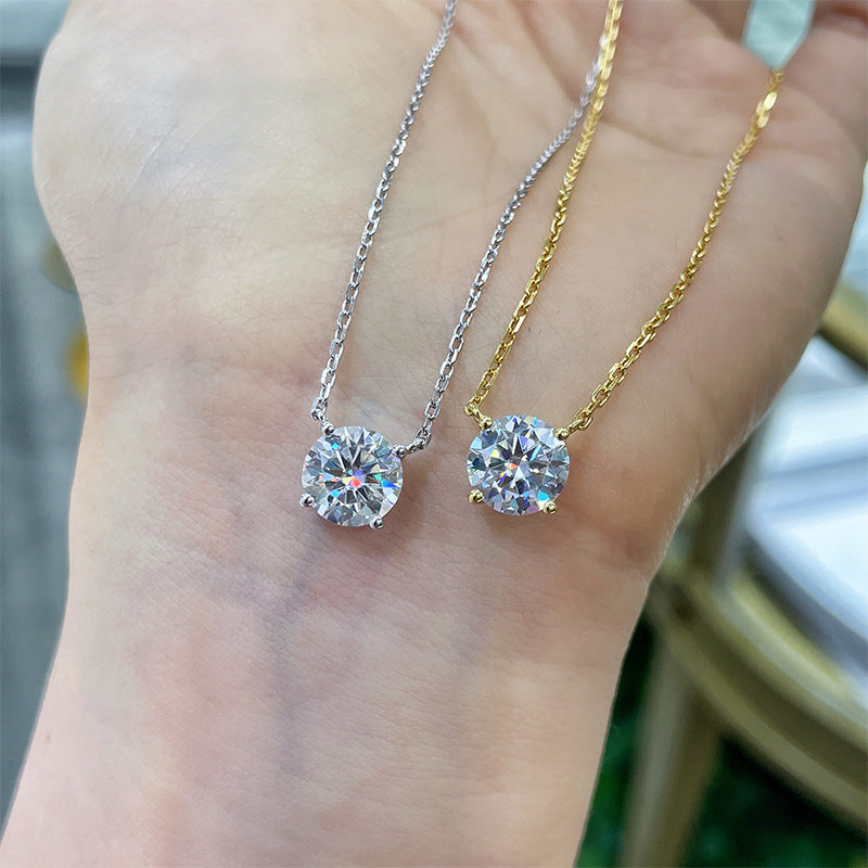 Classic Simple 4 Claw Moissanite S925 Silver Necklace