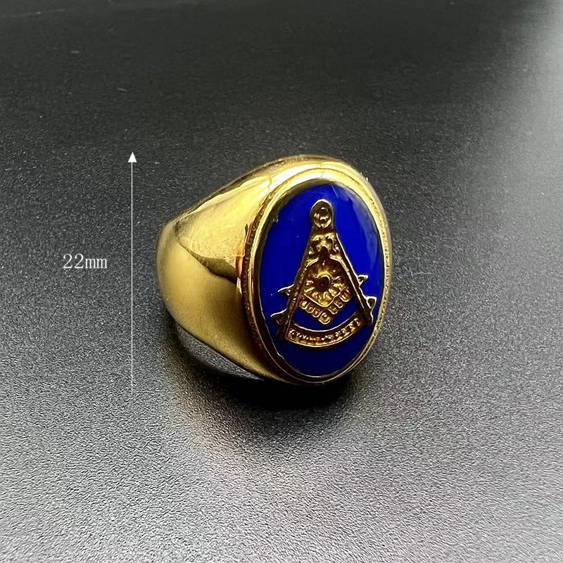 Planderful Everyday Genie Stainless Steel Gold Plated Blue Ring For Men Durable Fashion Accessory