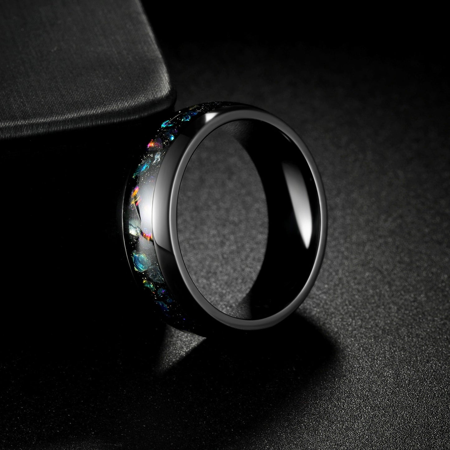 Planderful Everyday Genie Titanium Steel Ring 8mm Unisex Couple Wedding Band Star Design Durable