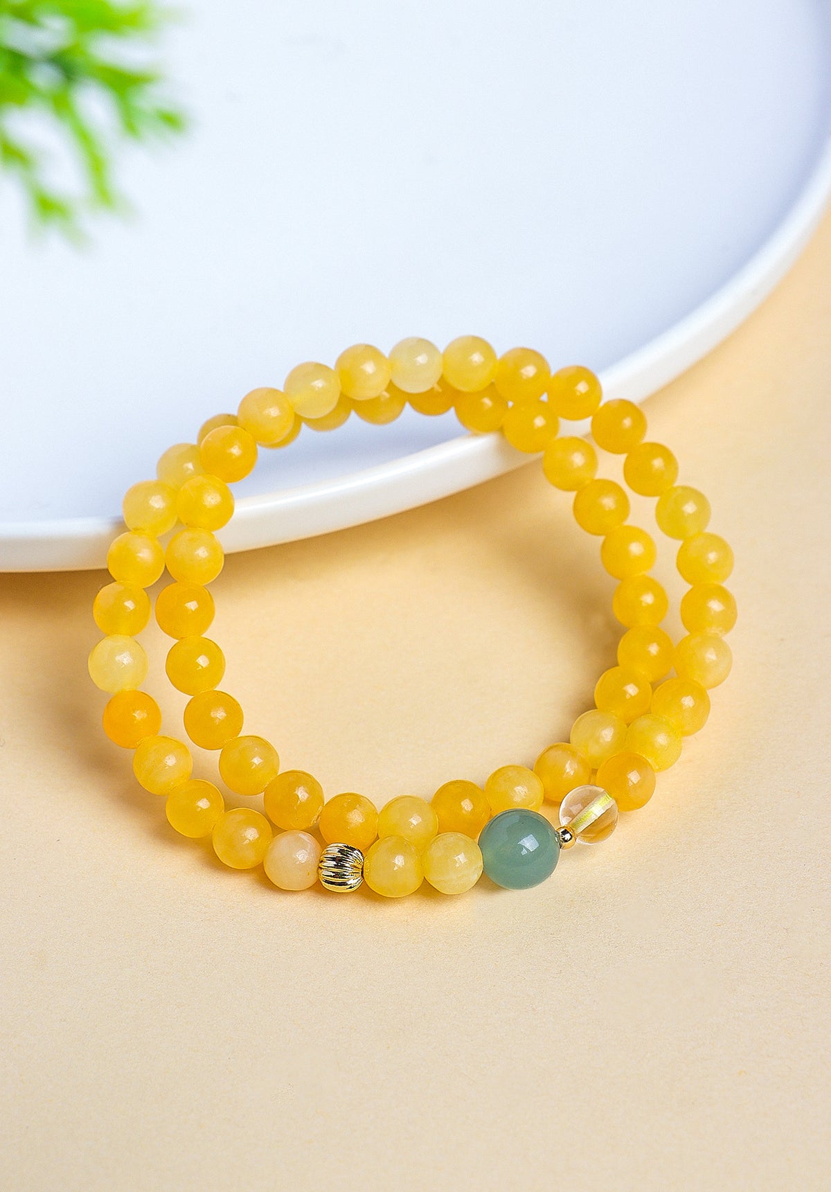 Topaz & Aventurine Double-Wrap Bracelet