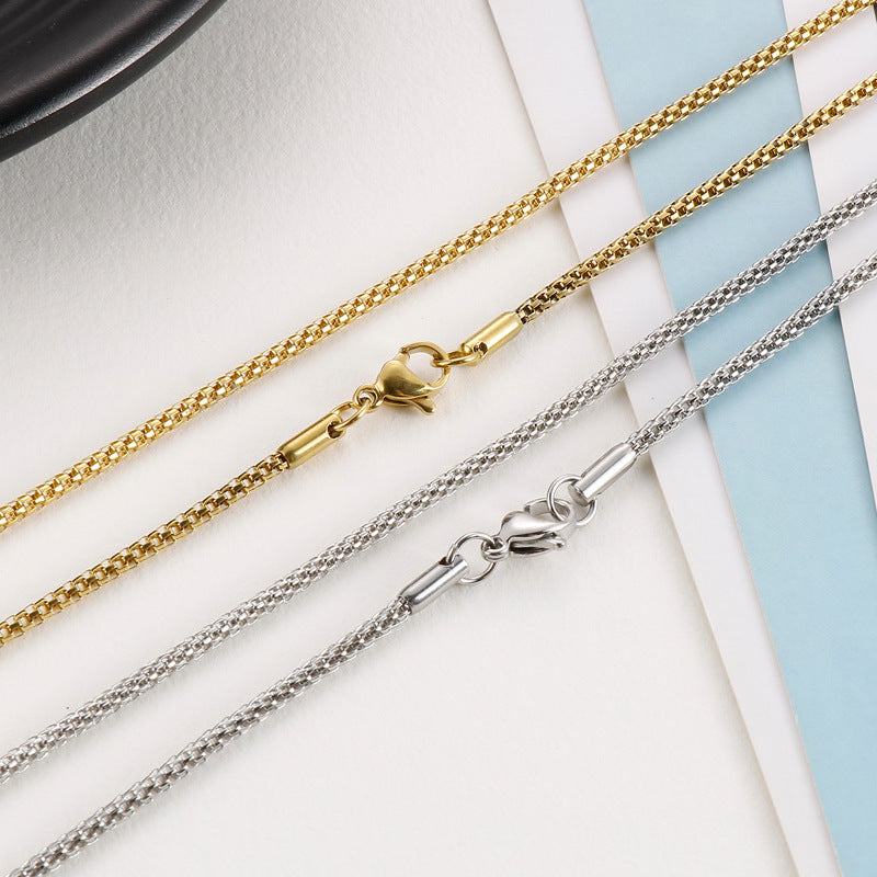 Korean Dongdaemun Clavicle Chain Necklace Design Titanium Steel Corn Chain Necklace