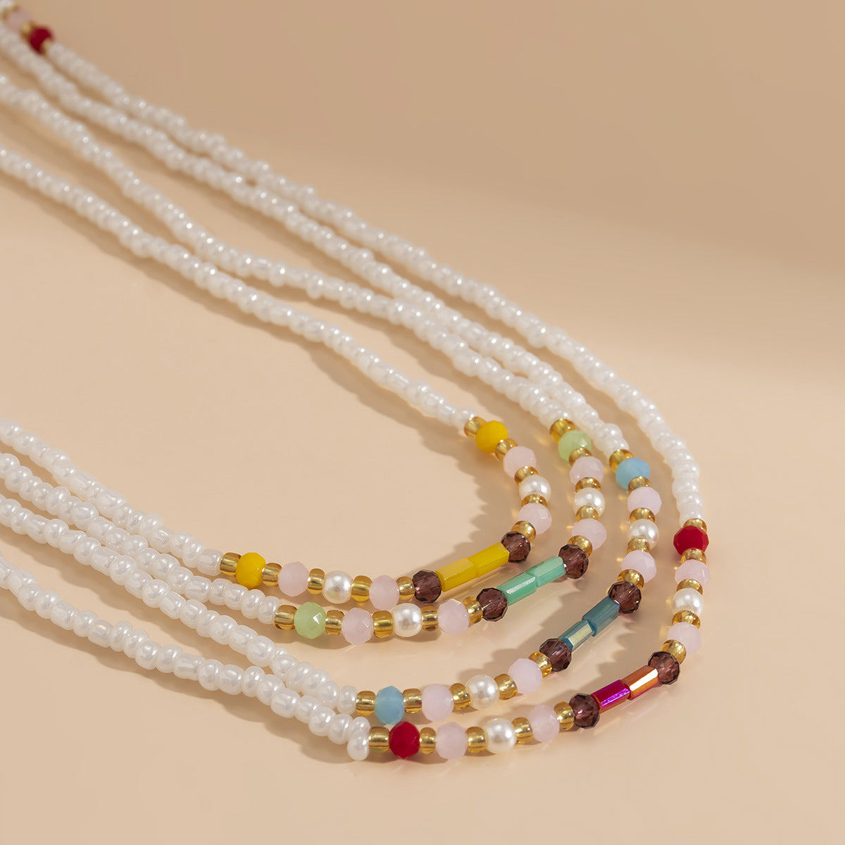 Elastic Beaded Body Chain with Imitation Crystal Accents for Women by Planderful Collections