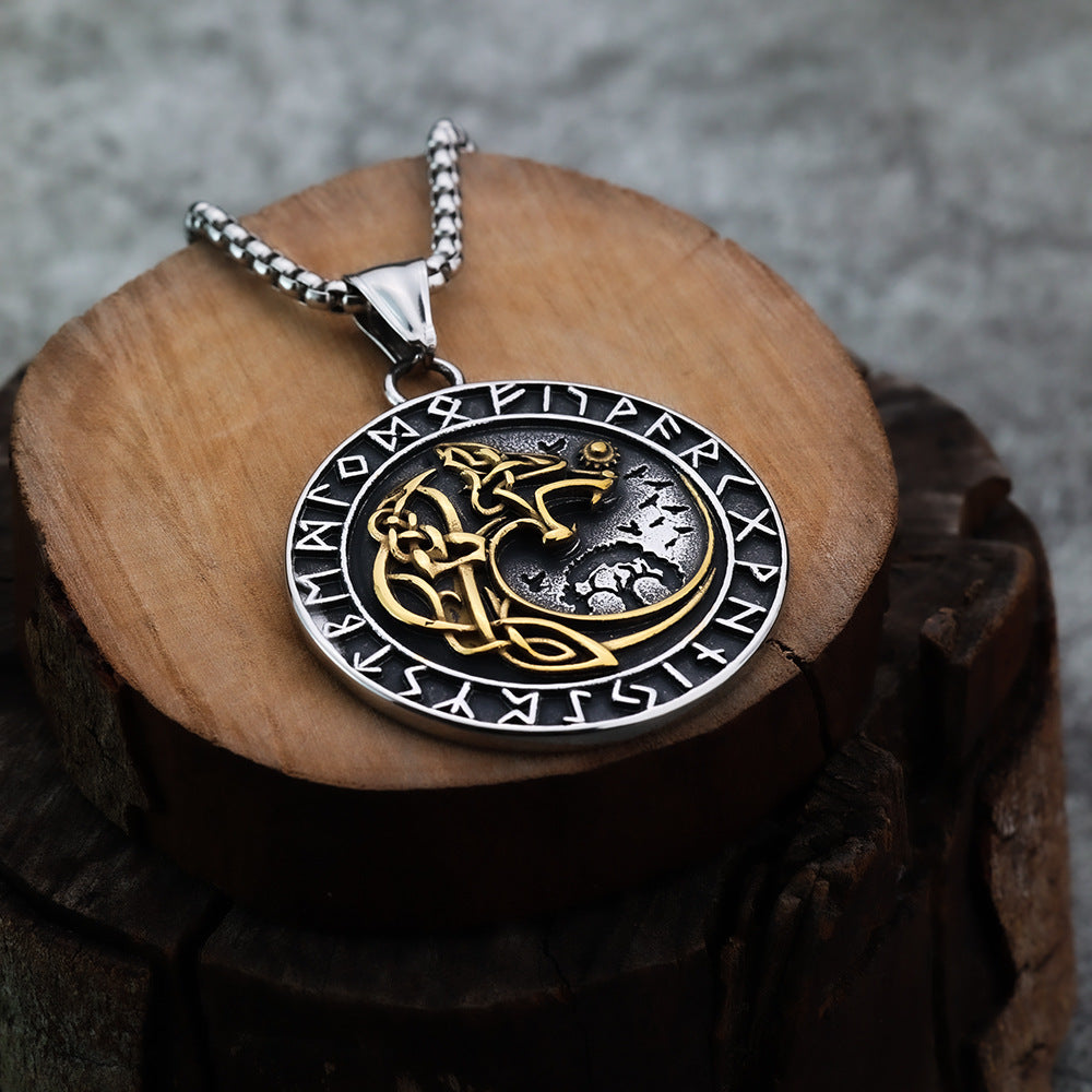 European and American Style Viking Celtic Wolf Pendant for Men