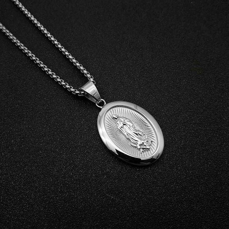 Planderful Everyday Genie Hip Hop Titanium Steel Necklace With Gold Plated Zircon Pendant For Men And Women