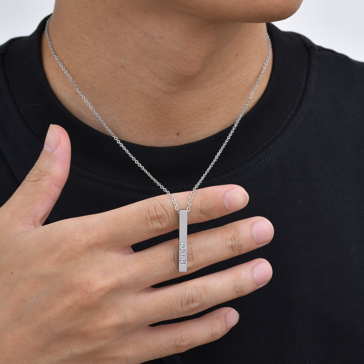 Stainless Steel Zircon Necklace
