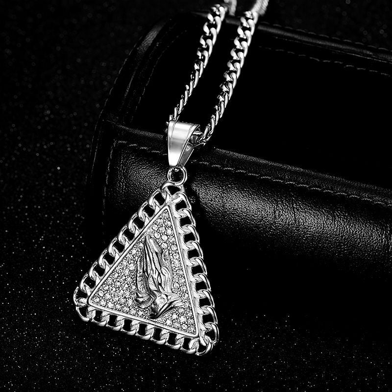 Rhinestone Necklace - Statement Hip Hop Pendant