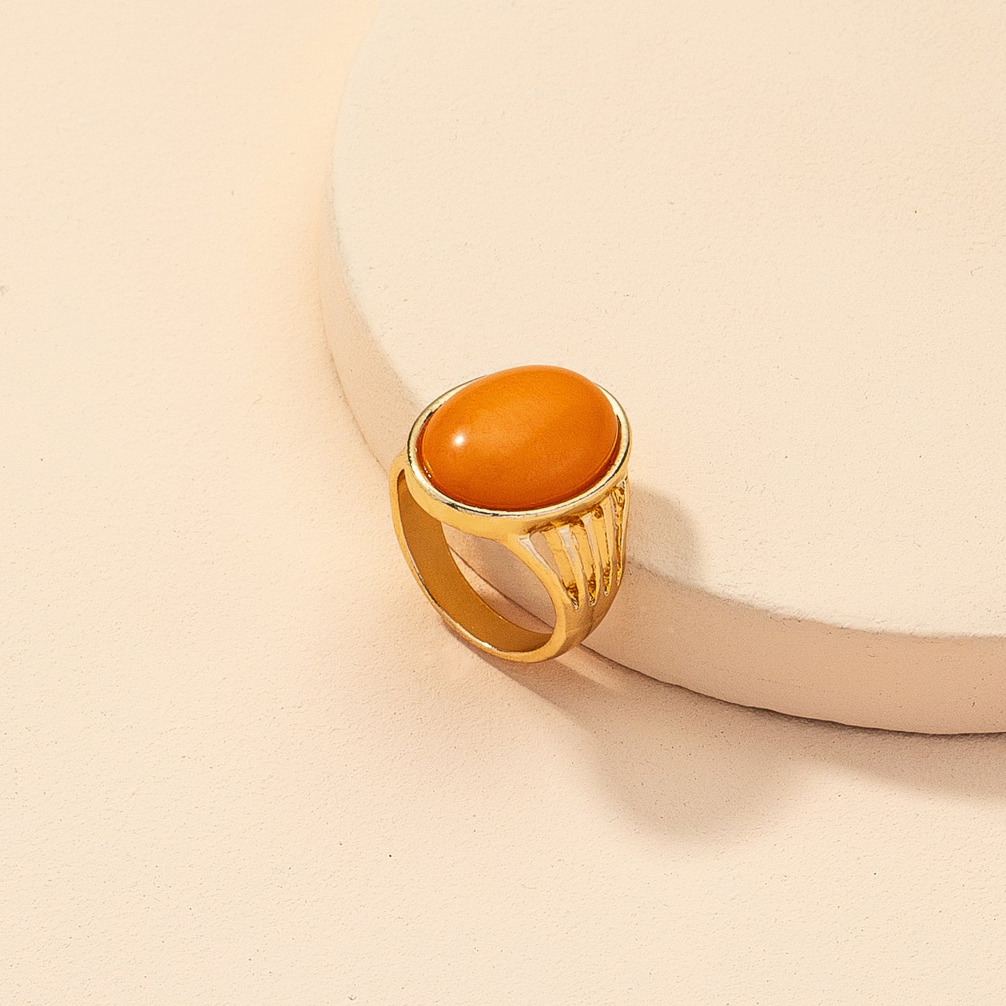 European Charm Orange Stone Ring - Vienna Verve Collection