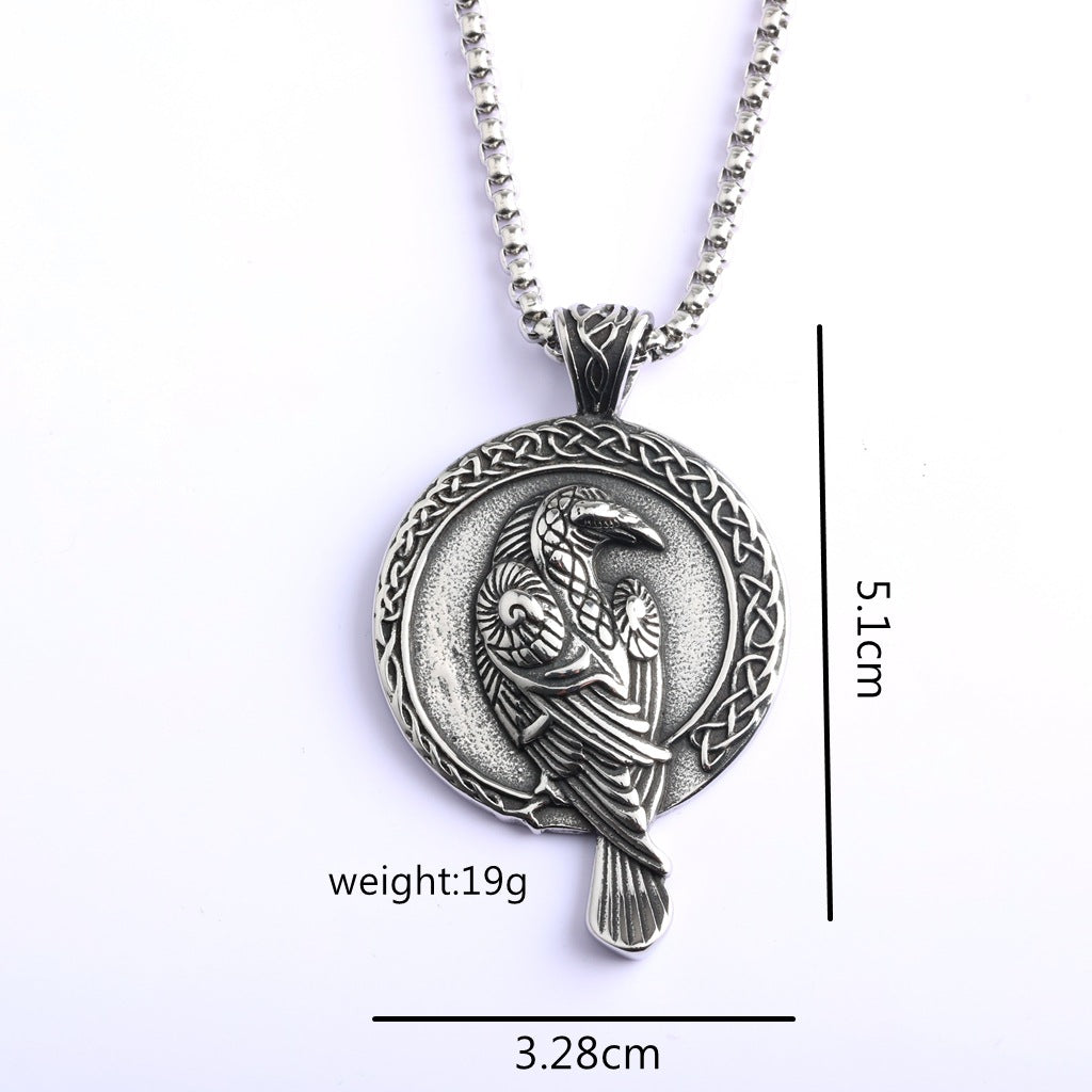 Vintage Viking Stainless Steel Pendant Necklace