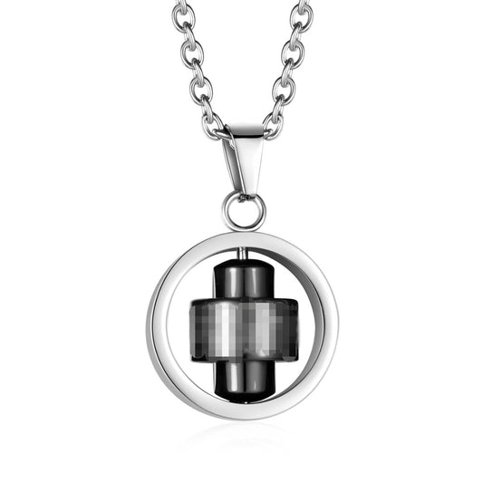 Steel Necklace – Statement Rotatable Scripture Pendant